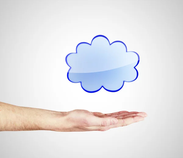 Hand toont wolk — Stockfoto
