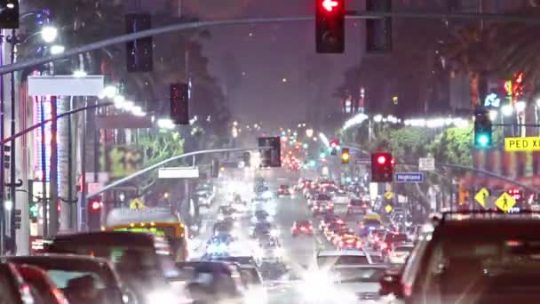 Hollywood Bulvarı trafik — Stok video