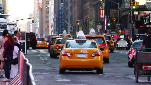 New York žluté taxi — Stock video