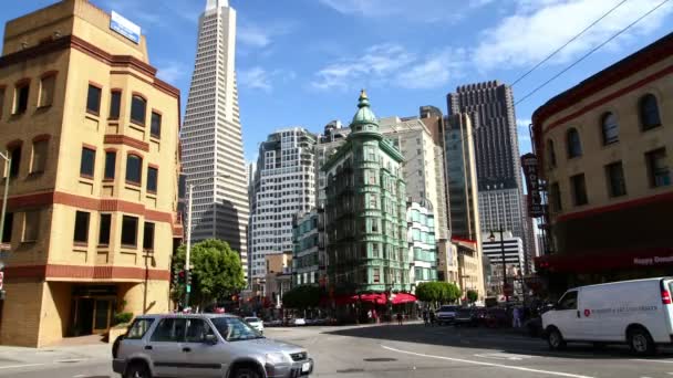 Время в центре Сан-Франциско — стоковое видео
