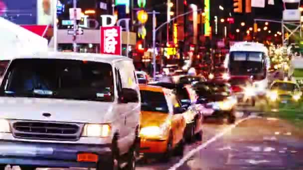 Timelapse del tráfico de Times Square Vídeo De Stock
