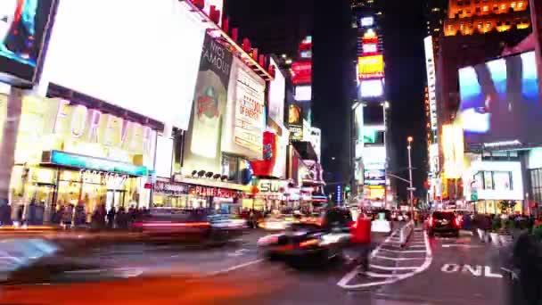 Timelapse of Times Square traffic — Stock Video