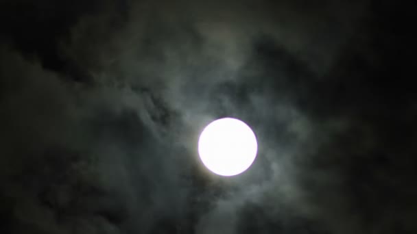 Céu noturno e lua cheia — Vídeo de Stock