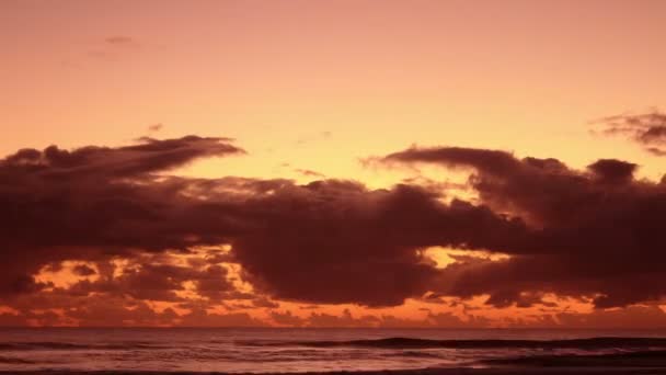 Beautiful sunset over ocean — Stock Video