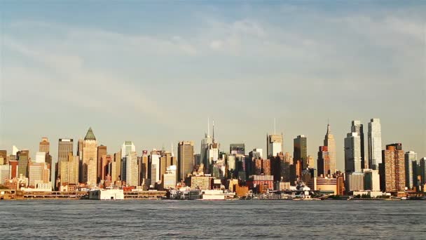 Manhattan skyline från new jersey — Stockvideo