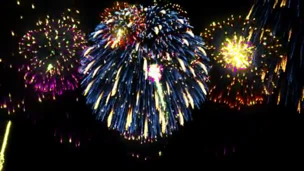 Fuochi d'artificio luminosi — Video Stock