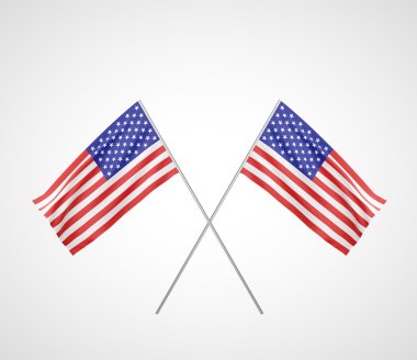 iki çapraz ABD bayrağı