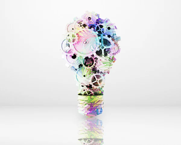 Bulb in form color gears — Stock Photo, Image