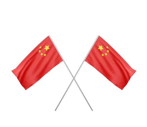 Twee gekruiste vlag van china — Stockfoto