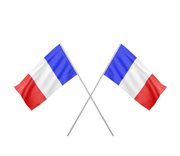 Двох перехрещених прапор Франції — стокове фото