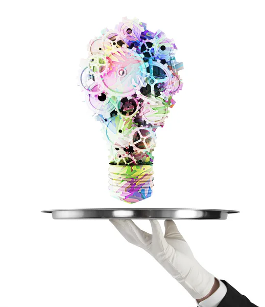 Color gears in form bulb — Stock Photo, Image