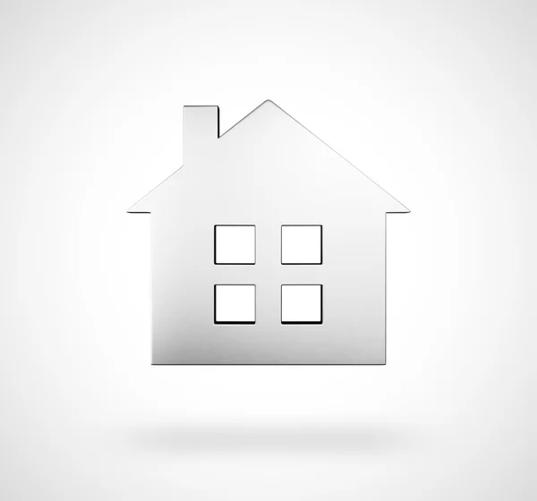 Metal house icon — Stock Photo, Image