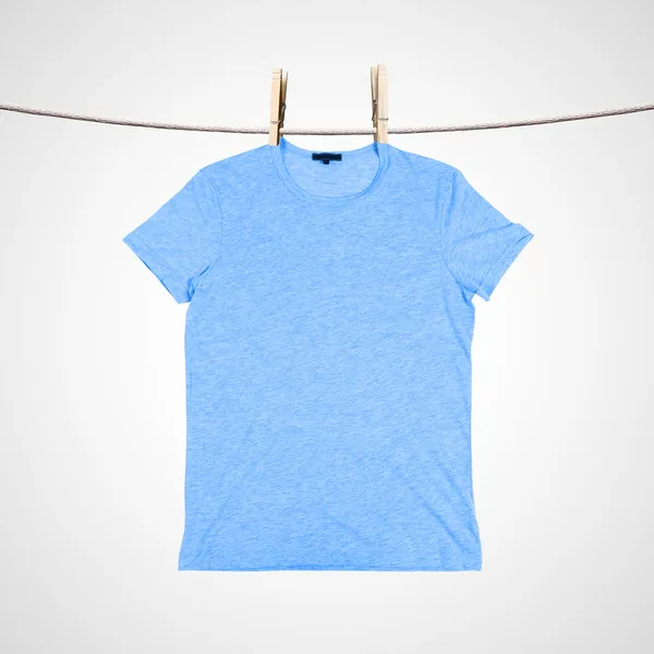 Washing blue t shirt — Stock Photo, Image