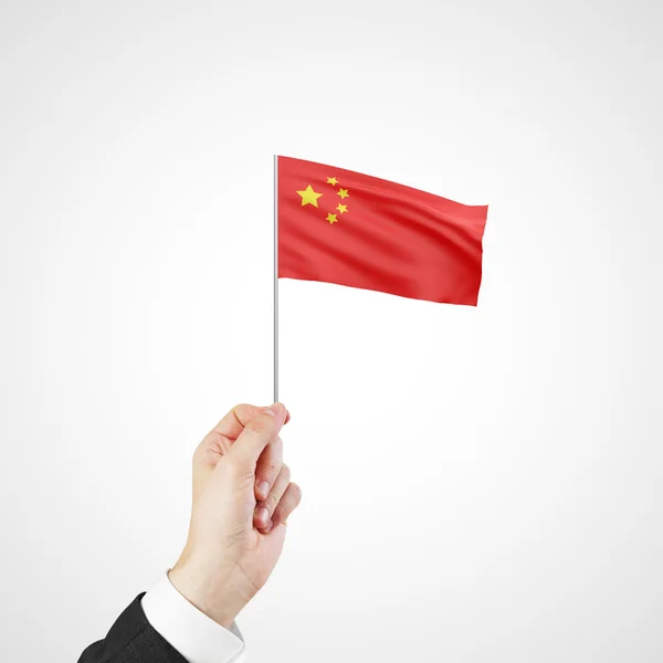 Hand met vlag van china — Stockfoto