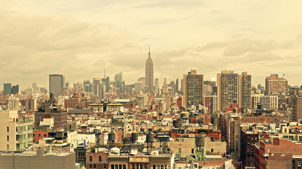 Vintage image of Manhattan skyline