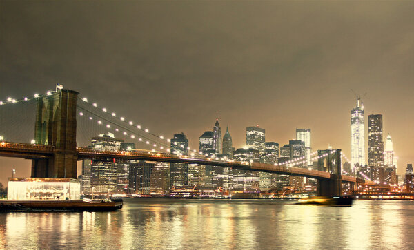 New York skyline of vintage image