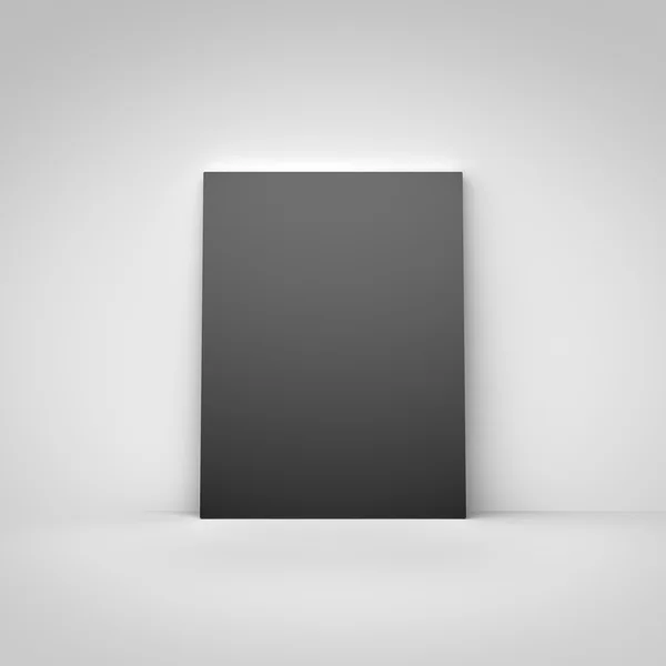 グレー部屋で黒のポスター — ストック写真
