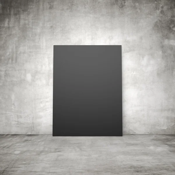 Cartel negro en sala de hormigón — Foto de Stock