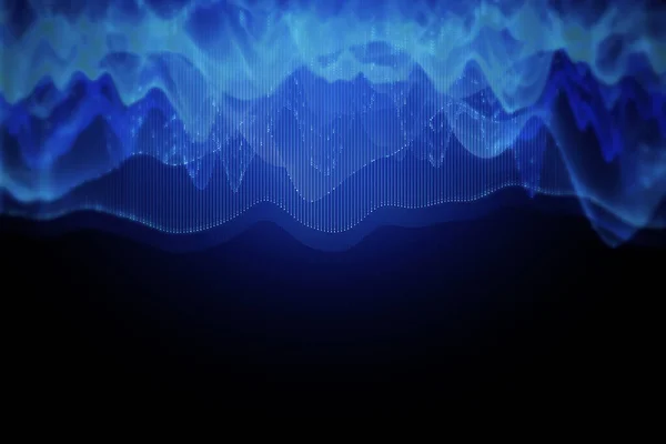 Αφηρημένο Σκοτεινό Φόντο Ψηφιακά Μπλε Κύματα Τεχνολογία Καινοτομία Και Mock — Φωτογραφία Αρχείου