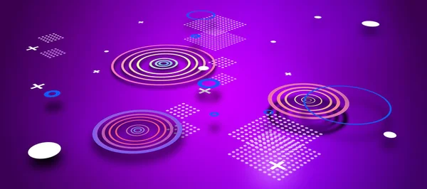 Творчий Сяючий Цифровий Фіолетовий Фон Технічними Елементами Технологія Інноваційна Концепція — стокове фото
