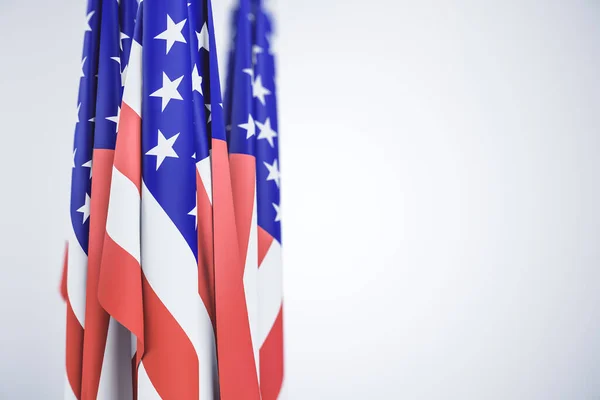 Творческий Расплывчатый Сложенный Американский Флаг Белом Фоне Макетом Места Национальная — стоковое фото
