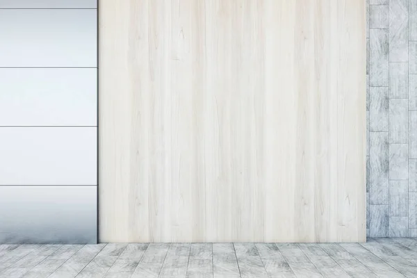 Interior Madeira Abstrato Com Vazio Mock Lugar Parede Telha Concreto — Fotografia de Stock