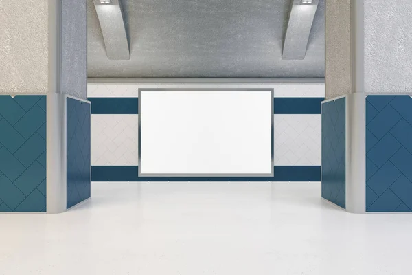 Interior Subterráneo Moderno Con Blanco Vacío Simulan Cartelera Marco Comercial — Foto de Stock