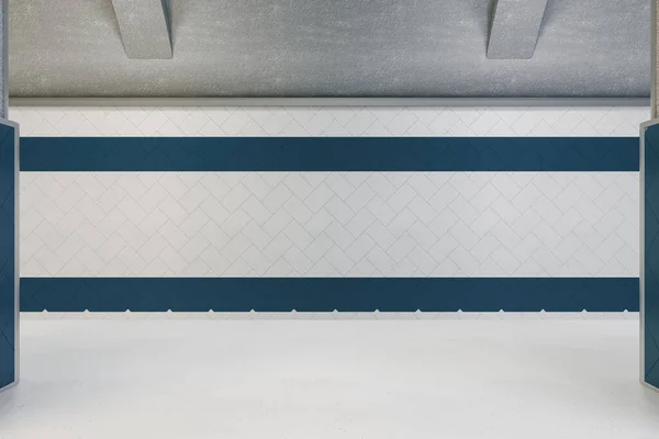 White Underground Interior Tile Walls Subway Metro Urban Ground Crossing — Stock Photo, Image