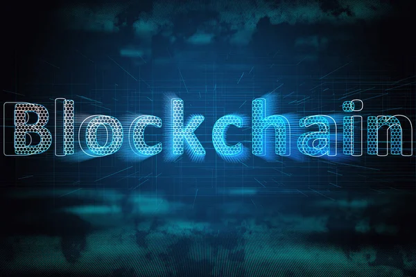 Δημιουργικό Λαμπερό Ολόγραμμα Blockchain Σκούρο Φόντο Κρυπτονόμισμα Και Την Τεχνολογία — Φωτογραφία Αρχείου