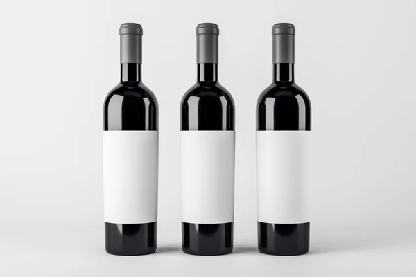Limpar Botte Vinho Com Mock Lugar Sobre Fundo Branco Produto — Fotografia de Stock