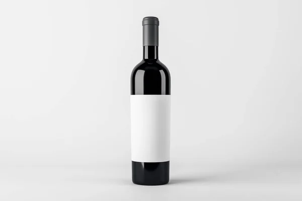 Botte Vinho Branco Com Mock Lugar Fundo Branco Produto Álcool — Fotografia de Stock