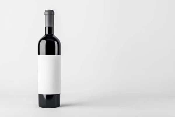 Botte Vinho Vazio Com Mock Lugar Fundo Branco Produto Álcool — Fotografia de Stock