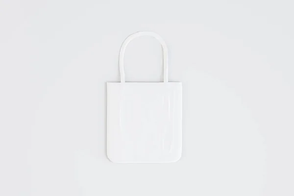 Empty White Shopping Bag Light Background Mock Place Purchase Commerce — ストック写真