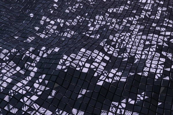 Creative Black Tile Wave Background Style Design Texture Concept Rendering — Fotografia de Stock