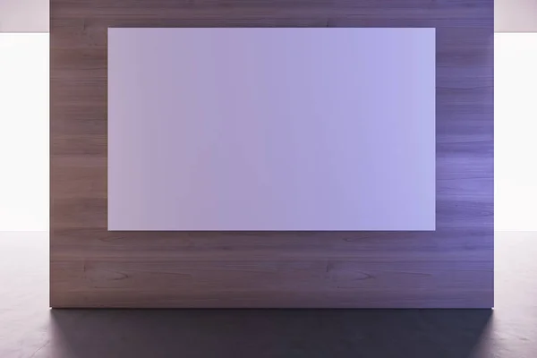 Abstract Spacious Concrete Interior Daylight Empty White Mock Poster Wooden — Stockfoto