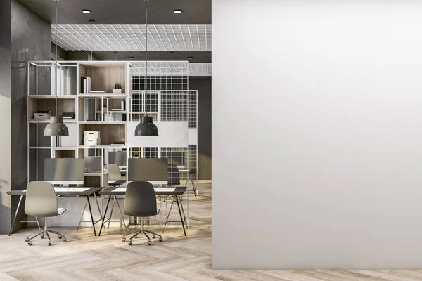 Blanco Witte Muur Met Kopieerruimte Voor Tekst Zonnig Loft Interieur — Stockfoto