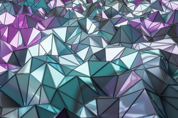 Cenário Mosaico Triangular Criativo Textura Conceito Design Renderização — Fotografia de Stock