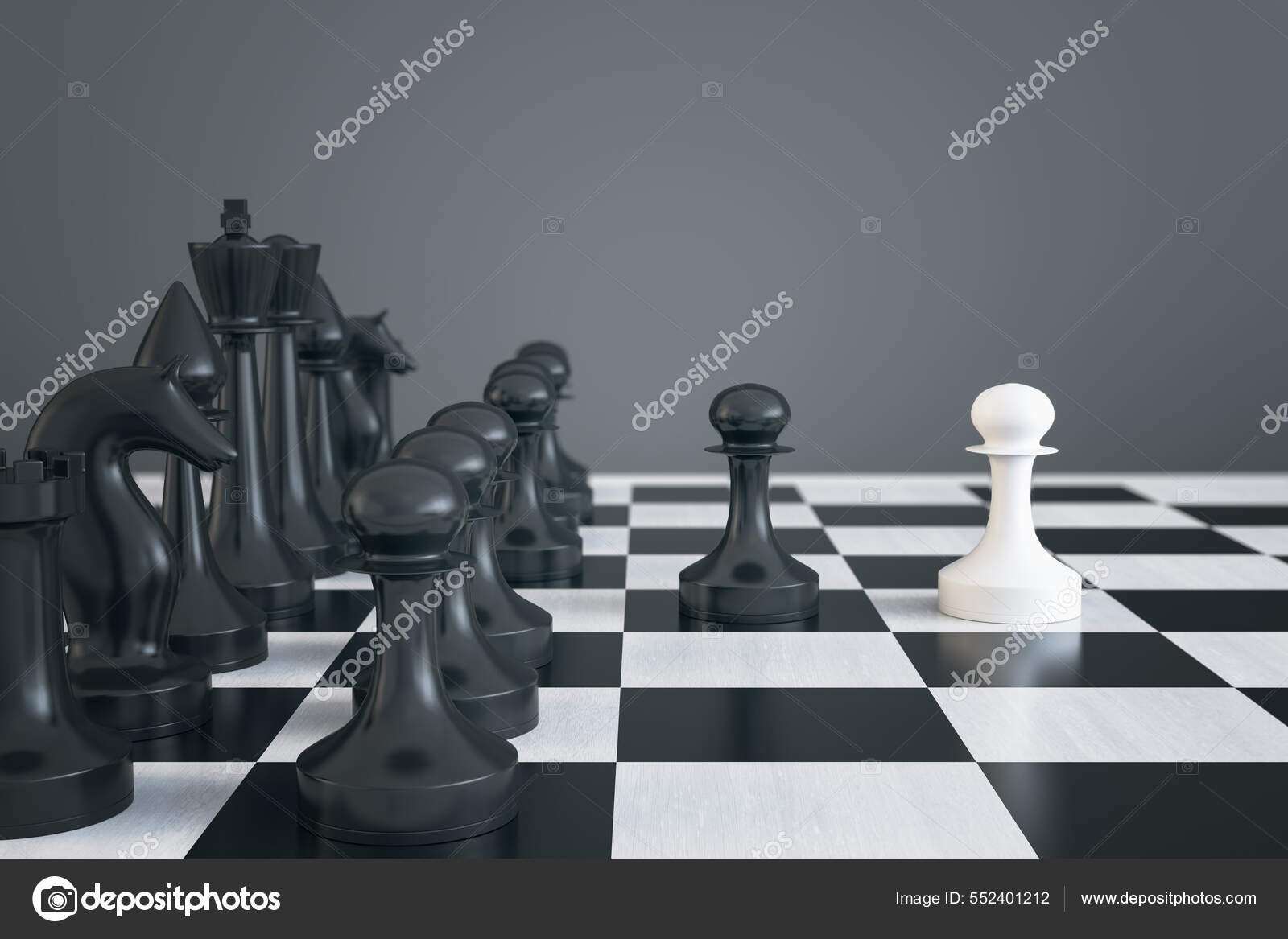 Dark Chess Board 3D Background - Graphics