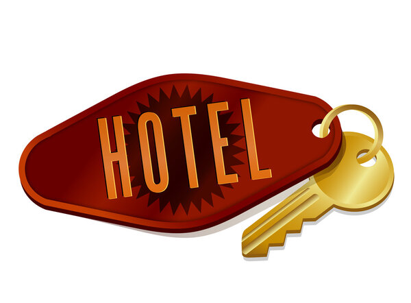 Vintage hotel motel room key