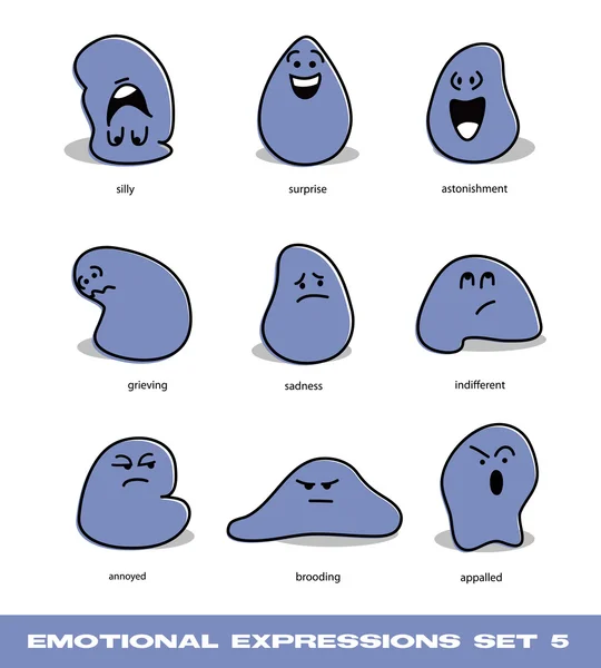 Set de expresiones emocionales vectoriales — Archivo Imágenes Vectoriales