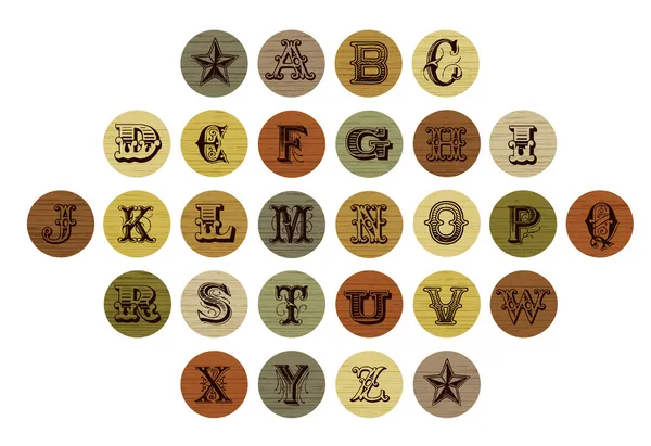 Conjunto alfabeto letra Vintage — Vector de stock