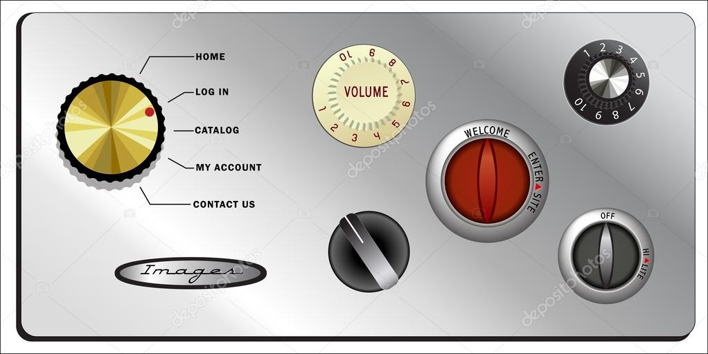 Vintage knobs website buttons set 1