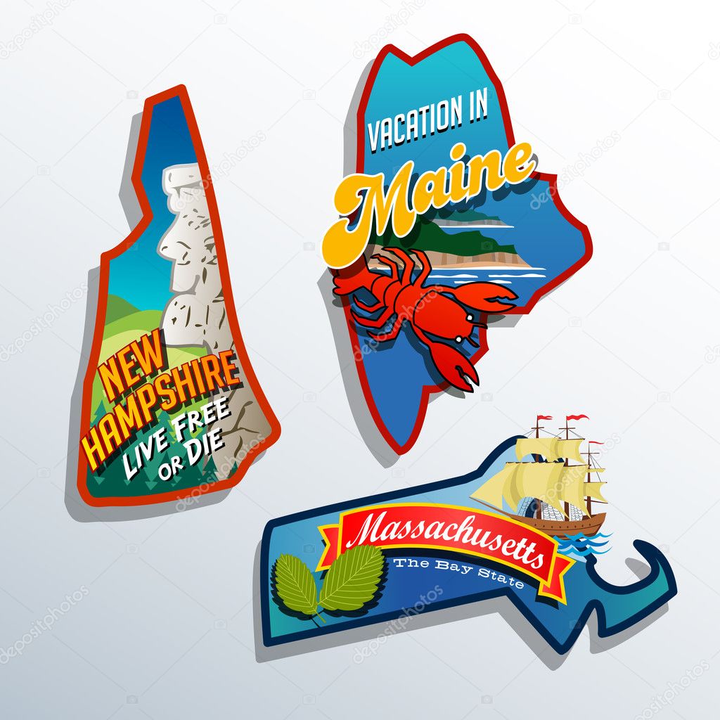 Travel Stickers East Coast Usa Stock Illustration - Download Image