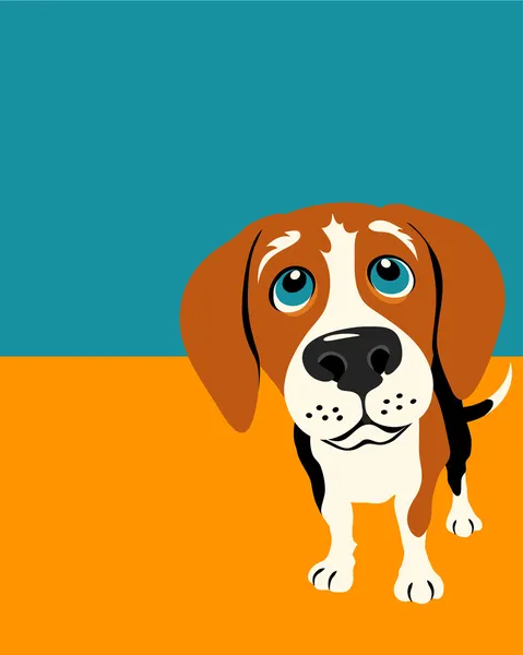 Ilustración de un beagle divertido — Vector de stock