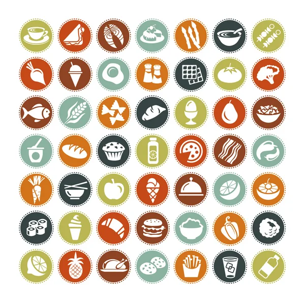 Gran conjunto de iconos de alimentos TODO NUEVO — Vector de stock