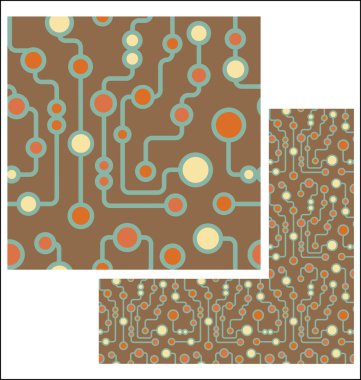 Dikişsiz modern retro devre desen