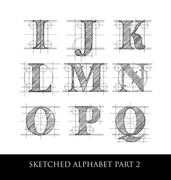老式手工绘制的字母表 — 图库矢量图片