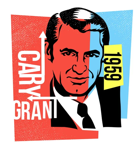 Vektor Graphik Design Cary Grant — Stockvektor