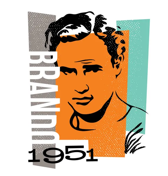 Diseño gráfico vectorial marlon brando — Vector de stock