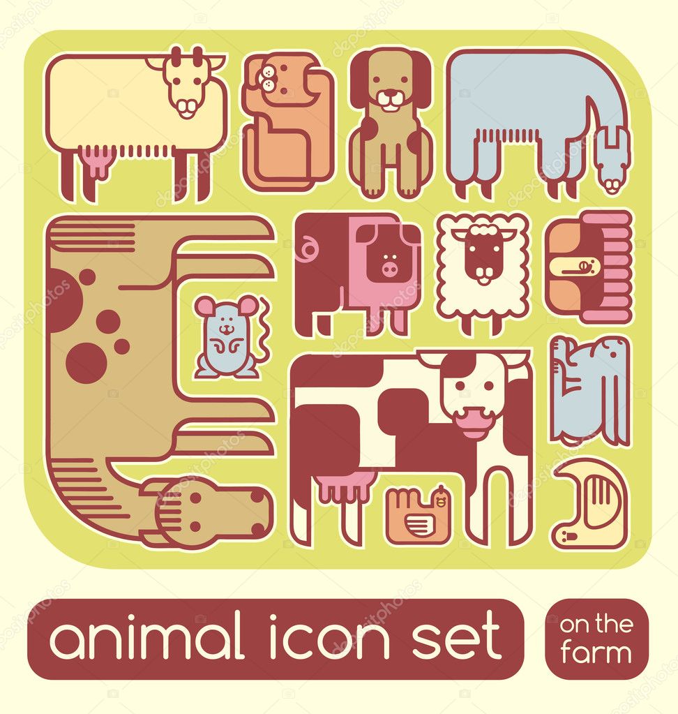 Farm animals set